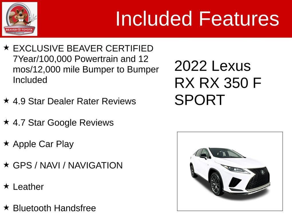 used 2022 Lexus RX 350 car, priced at $44,000