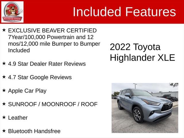 used 2022 Toyota Highlander car, priced at $36,100