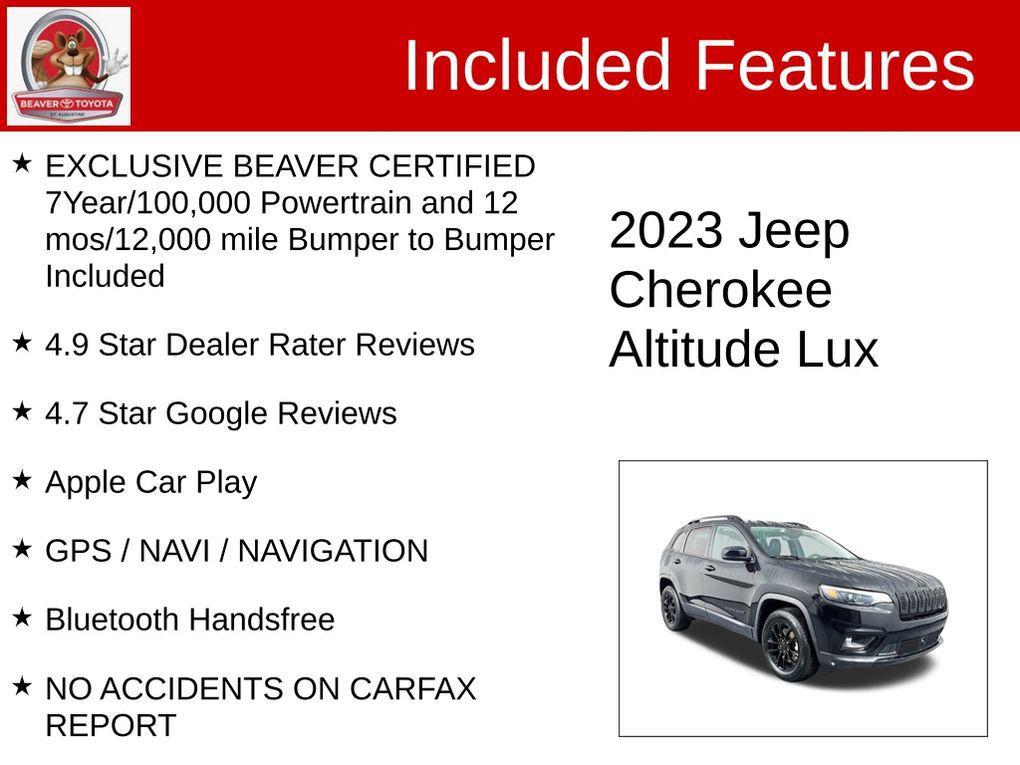 used 2023 Jeep Cherokee car, priced at $21,900