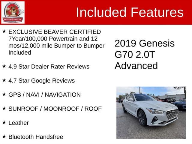 used 2019 Genesis G70 car, priced at $21,500