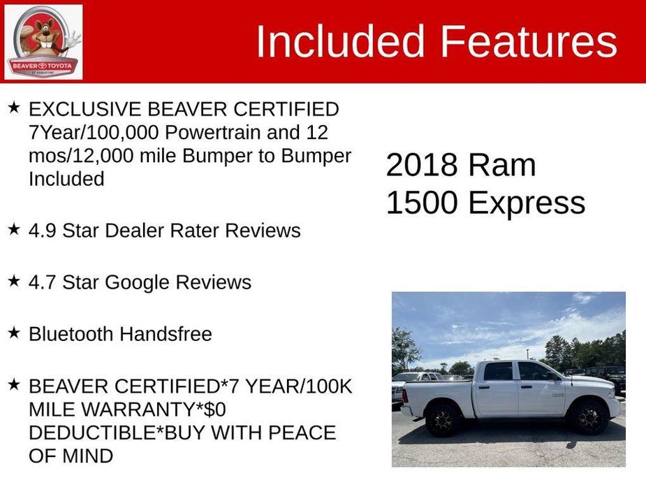 used 2018 Ram 1500 car, priced at $22,100