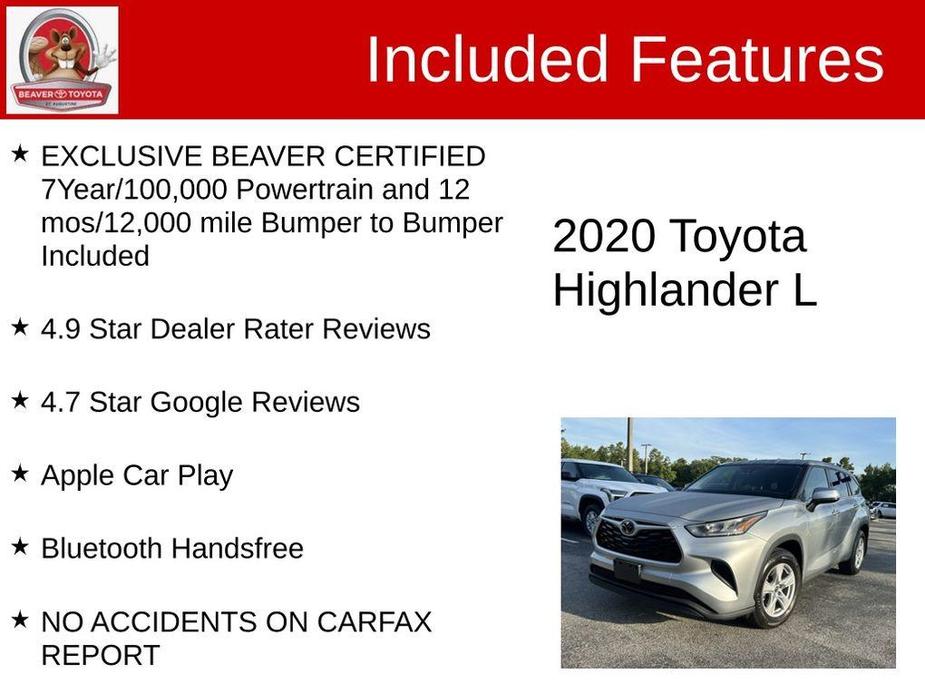 used 2020 Toyota Highlander car, priced at $31,700