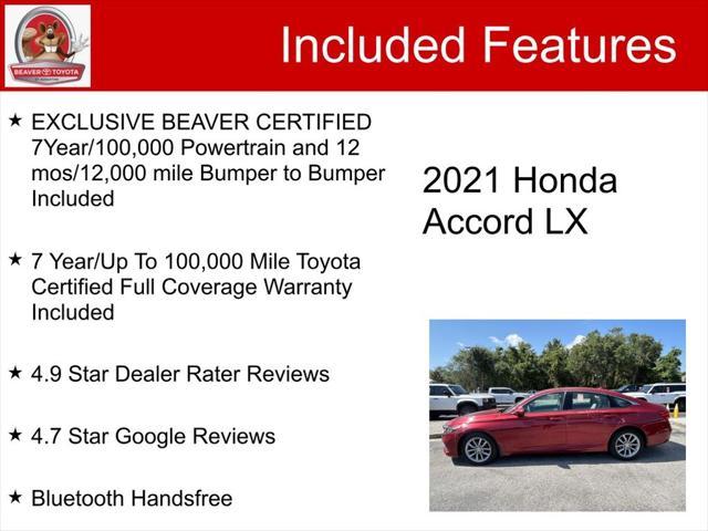 used 2021 Honda Accord car, priced at $23,100