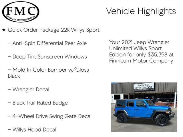 used 2021 Jeep Wrangler Unlimited car, priced at $35,398