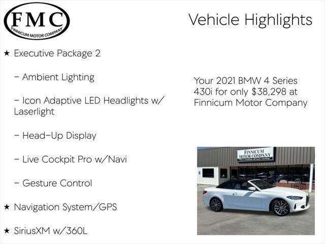 used 2021 BMW 430 car, priced at $38,298