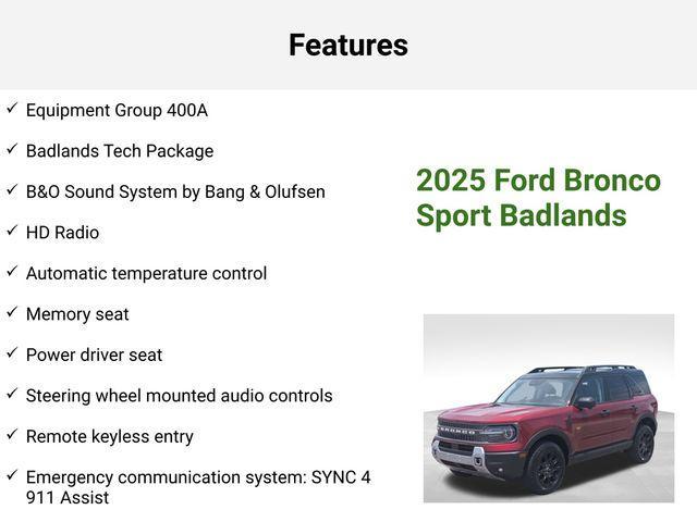 new 2025 Ford Bronco Sport car, priced at $42,613