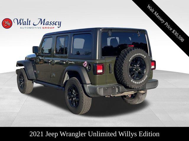 used 2021 Jeep Wrangler Unlimited car, priced at $30,598