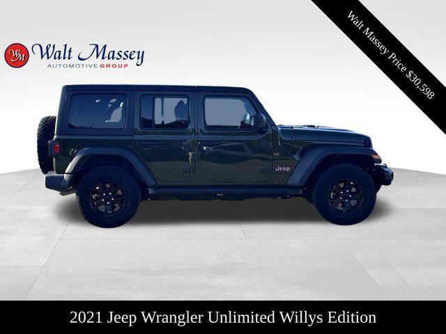 used 2021 Jeep Wrangler Unlimited car, priced at $30,598