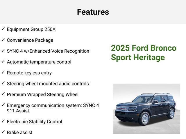new 2025 Ford Bronco Sport car, priced at $33,693