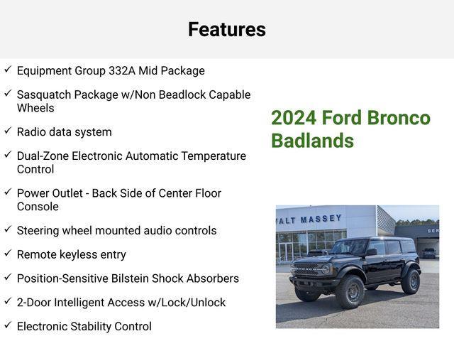 new 2024 Ford Bronco car, priced at $57,805