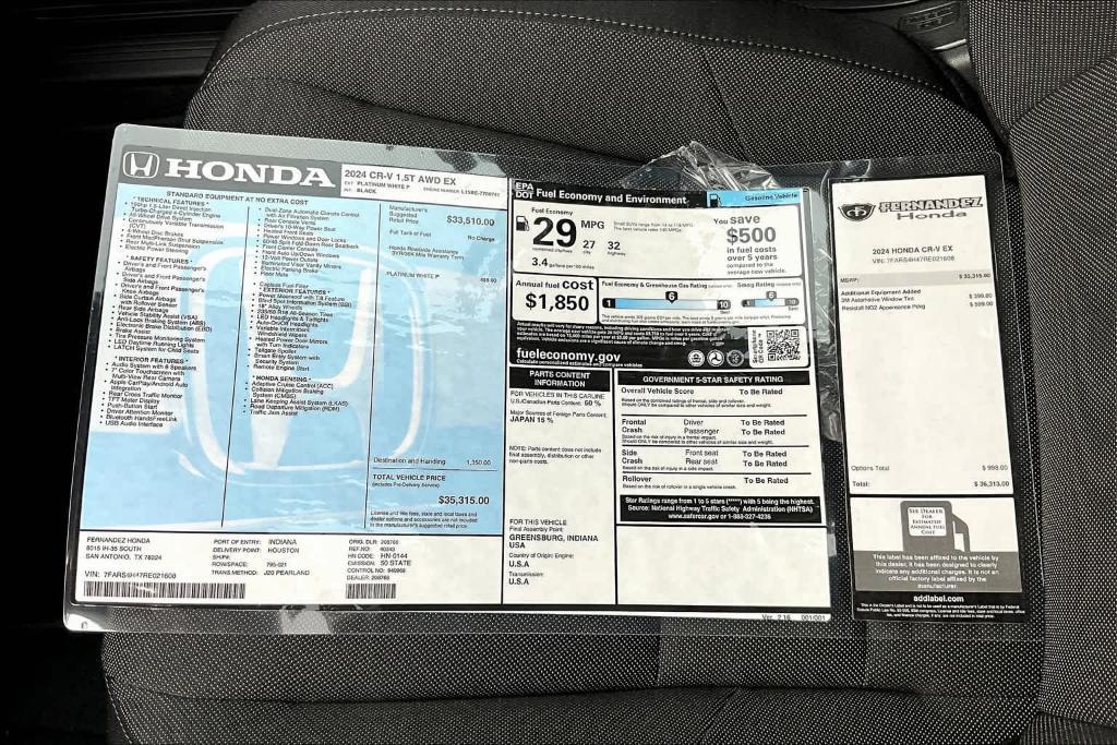 new 2024 Honda CR-V car, priced at $34,910
