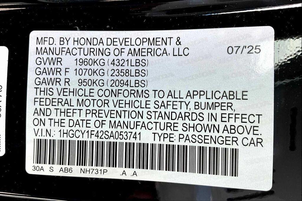 new 2025 Honda Accord car, priced at $31,710