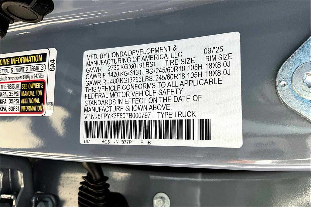 new 2026 Honda Ridgeline car, priced at $49,365