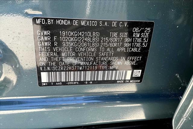new 2026 Honda HR-V car, priced at $29,550