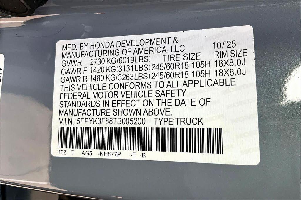 new 2026 Honda Ridgeline car, priced at $49,145