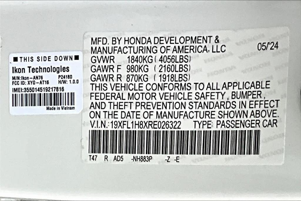 new 2024 Honda Civic car, priced at $32,264