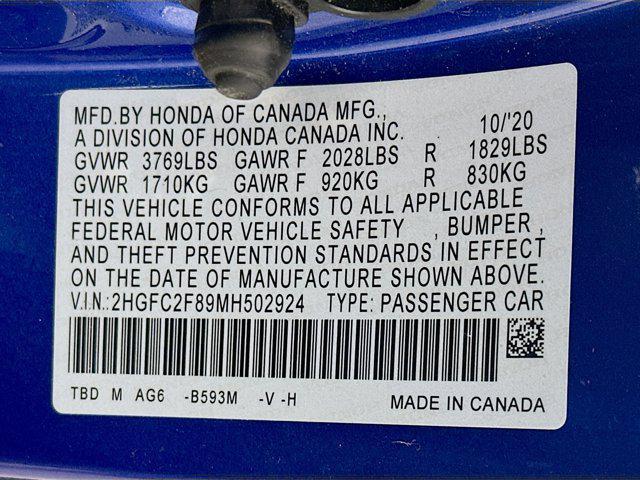 used 2021 Honda Civic car, priced at $19,497