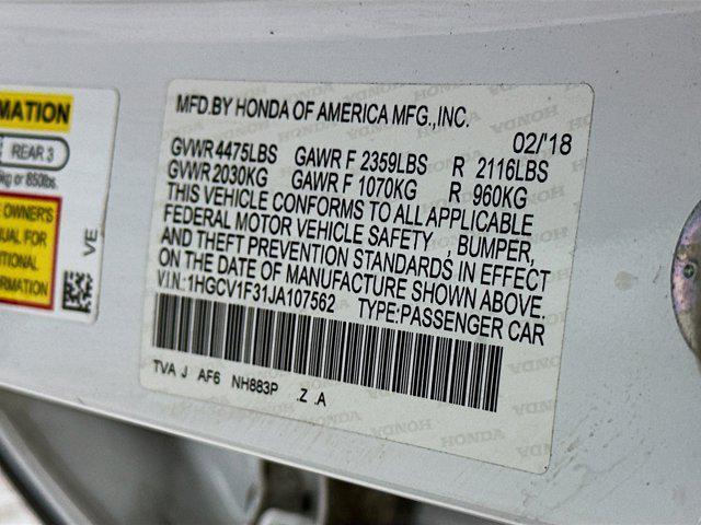 used 2018 Honda Accord car, priced at $18,497