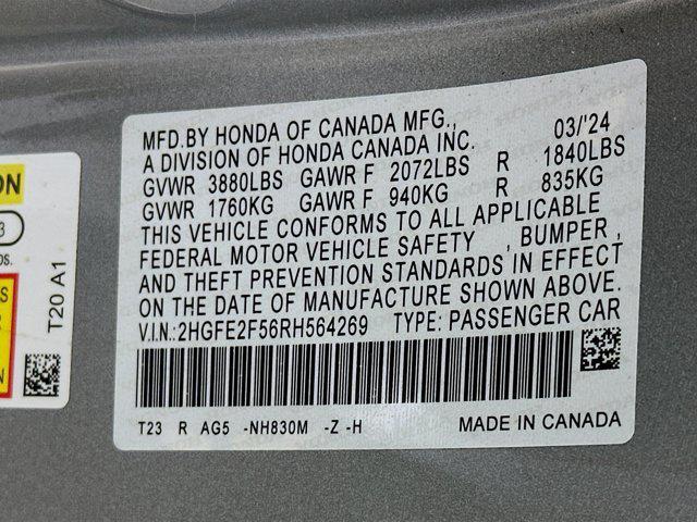 used 2024 Honda Civic car, priced at $22,997