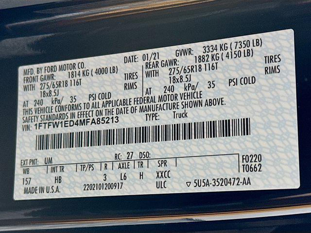 used 2021 Ford F-150 car, priced at $44,597