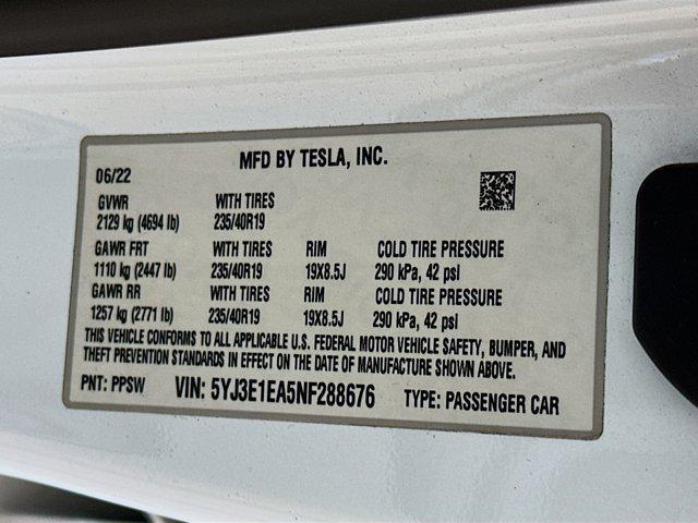 used 2022 Tesla Model 3 car, priced at $19,897