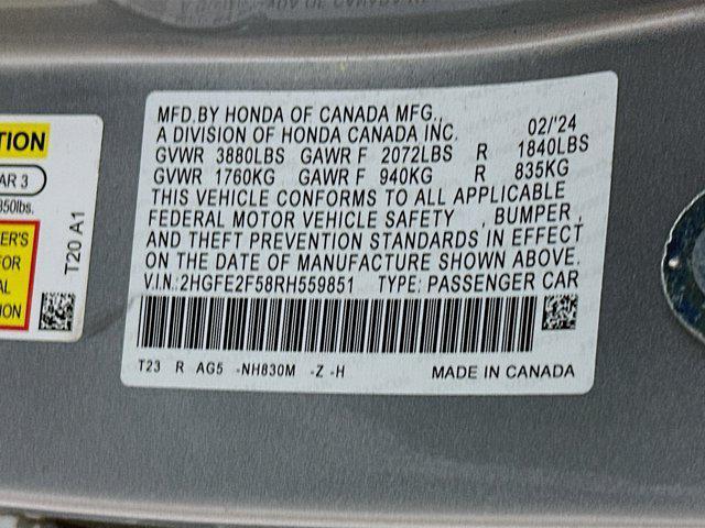 used 2024 Honda Civic car, priced at $23,797
