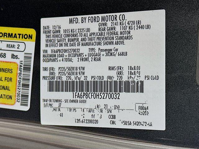used 2017 Ford Mustang car, priced at $37,297
