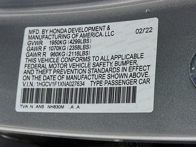 used 2022 Honda Accord car, priced at $22,589