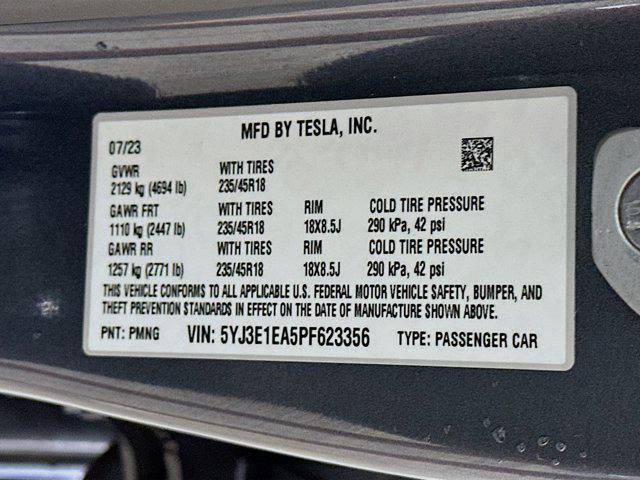 used 2023 Tesla Model 3 car, priced at $25,487