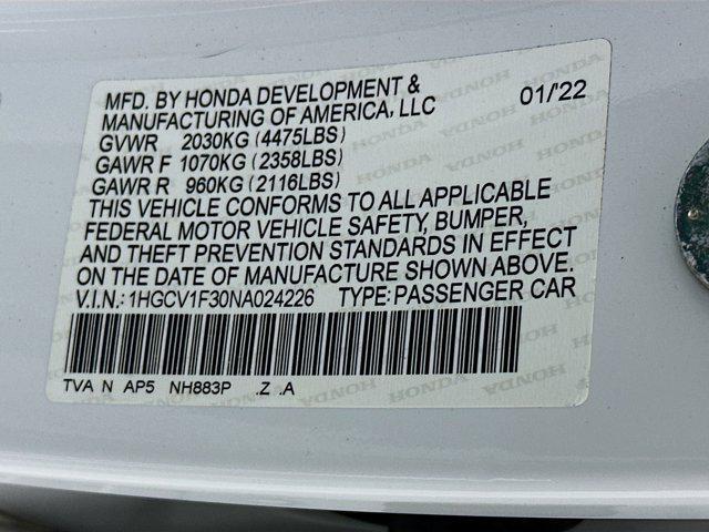 used 2022 Honda Accord car, priced at $23,489