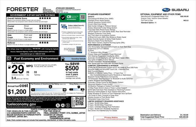 used 2022 Subaru Forester car, priced at $27,216