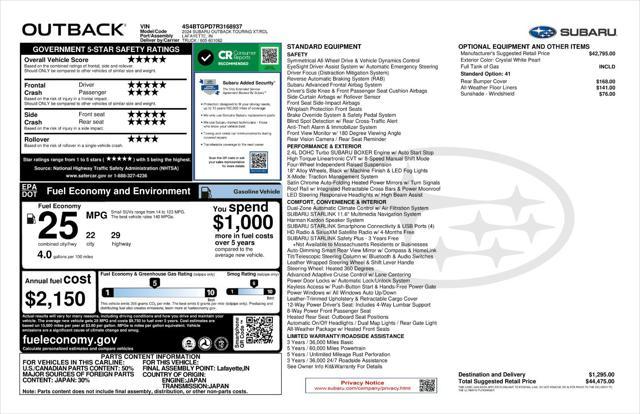 used 2024 Subaru Outback car, priced at $37,335