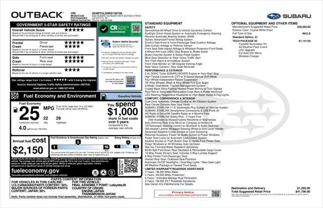 used 2024 Subaru Outback car, priced at $34,226
