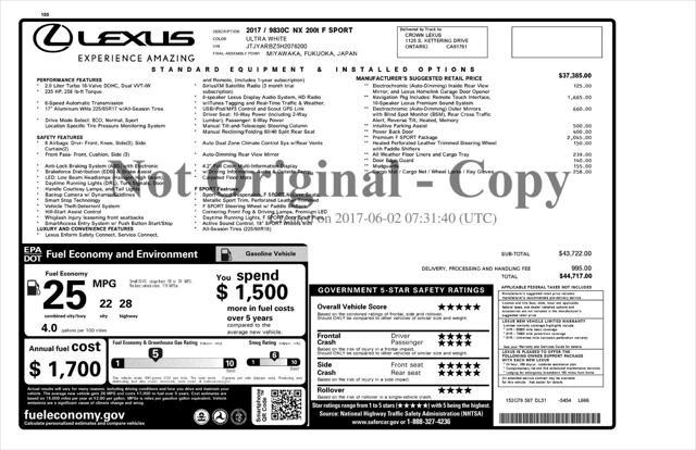 used 2017 Lexus NX 200t car, priced at $19,981