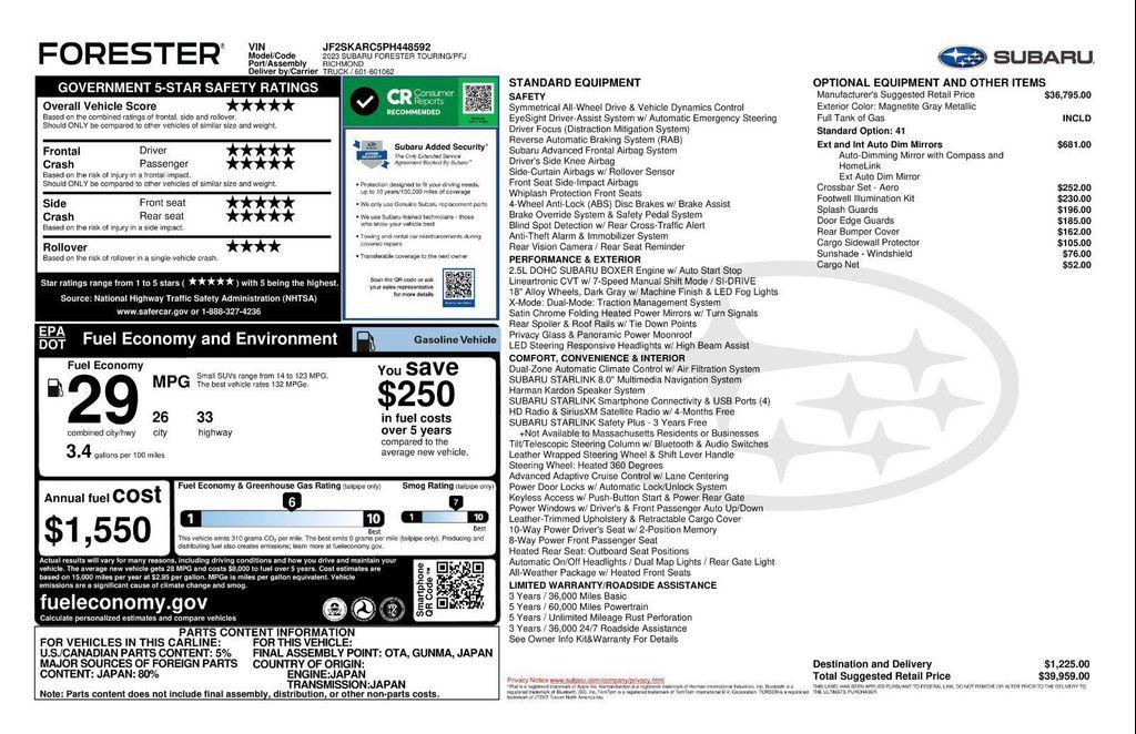 used 2023 Subaru Forester car, priced at $30,471