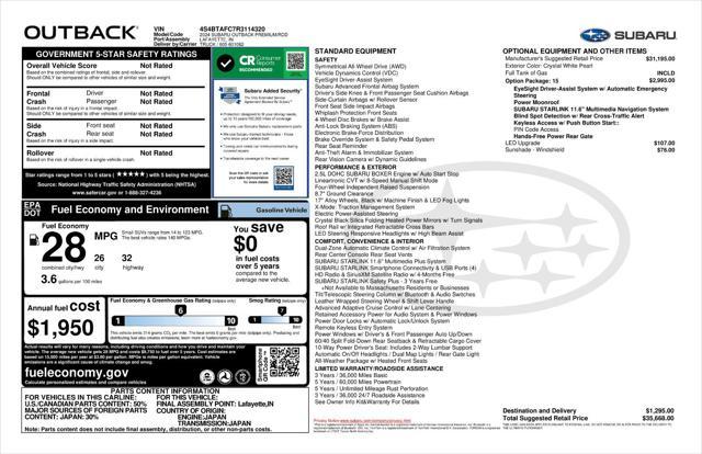 used 2024 Subaru Outback car, priced at $32,971