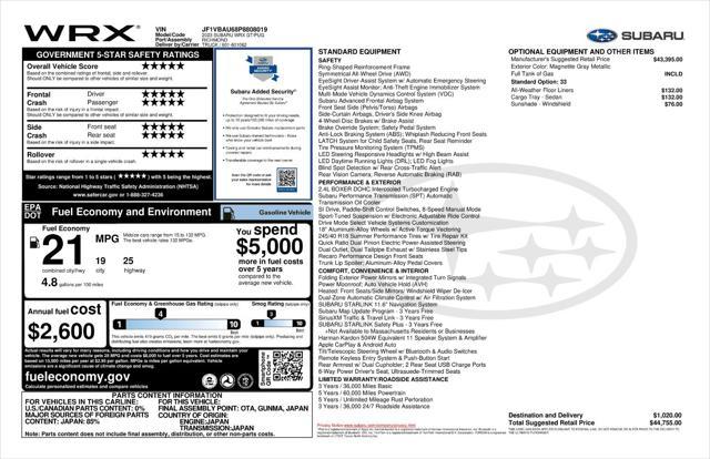 used 2023 Subaru WRX car, priced at $35,341