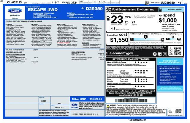 used 2018 Ford Escape car, priced at $14,971