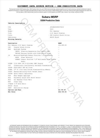 used 2015 Subaru Impreza car, priced at $12,900