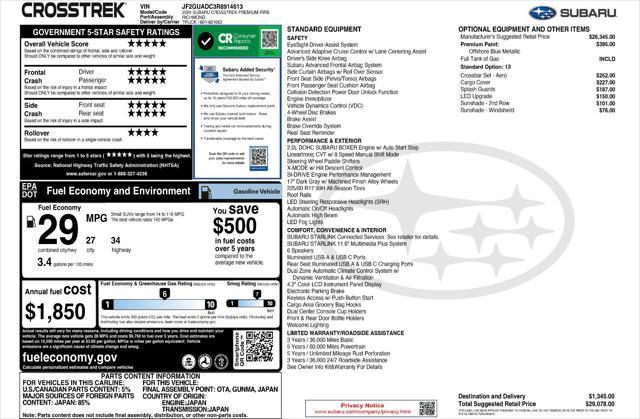 new 2024 Subaru Crosstrek car, priced at $26,878