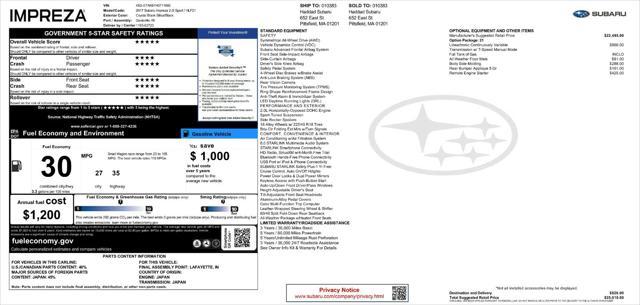 used 2017 Subaru Impreza car, priced at $11,900