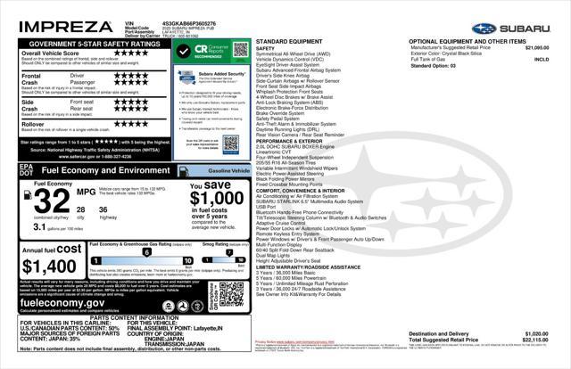 used 2023 Subaru Impreza car, priced at $19,452