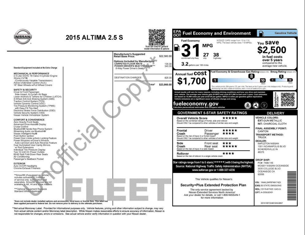 used 2015 Nissan Altima car, priced at $5,800