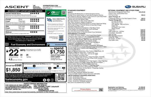 used 2021 Subaru Ascent car, priced at $25,900