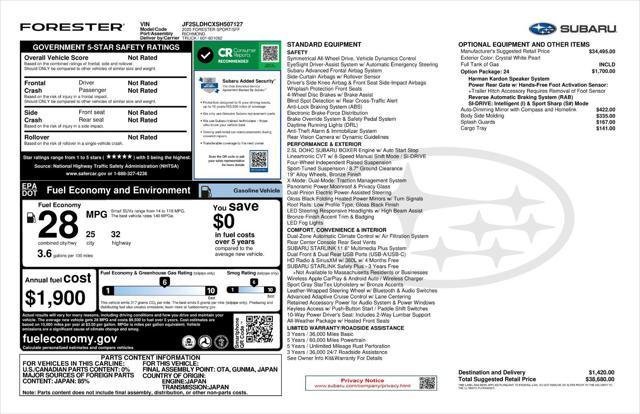 new 2025 Subaru Forester car, priced at $35,930