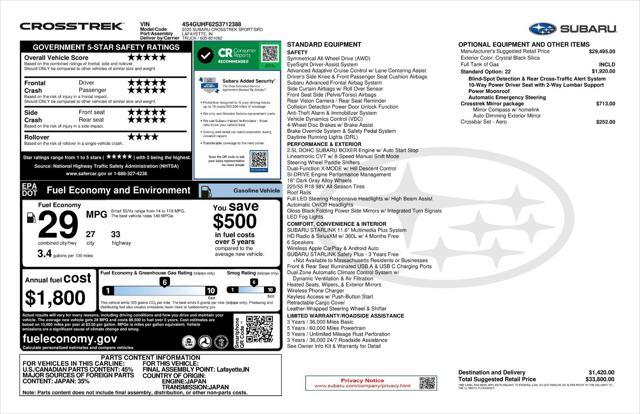 new 2025 Subaru Crosstrek car, priced at $32,600