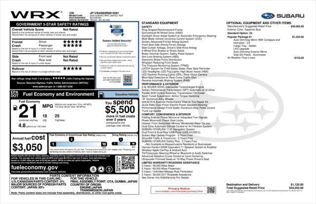 used 2024 Subaru WRX car, priced at $36,918