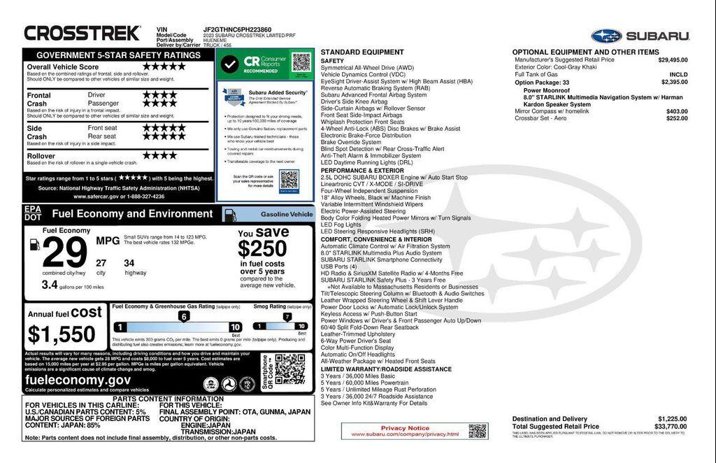 used 2023 Subaru Crosstrek car, priced at $25,401