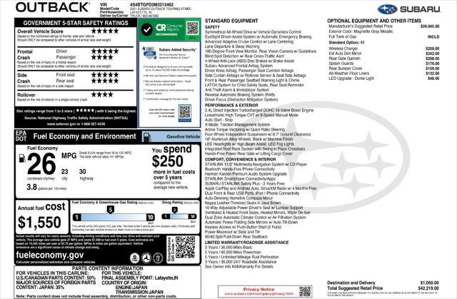 used 2021 Subaru Outback car, priced at $31,971