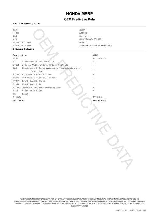 used 2009 Honda Accord car, priced at $9,400